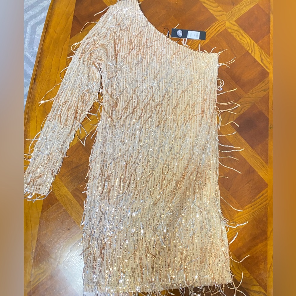 Gold One Shoulder Dresss
